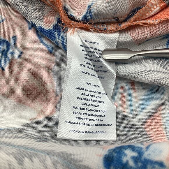 Havana Jim Mens Coral Rayon Short Sleeve Button Up Shirt‎ Size Medium NWT - Picture 8 of 8